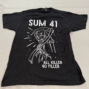 VTG Y2K Retro Sum 41 All Killer No Filler T Shirt Black Skate Grunge Men-M-5298